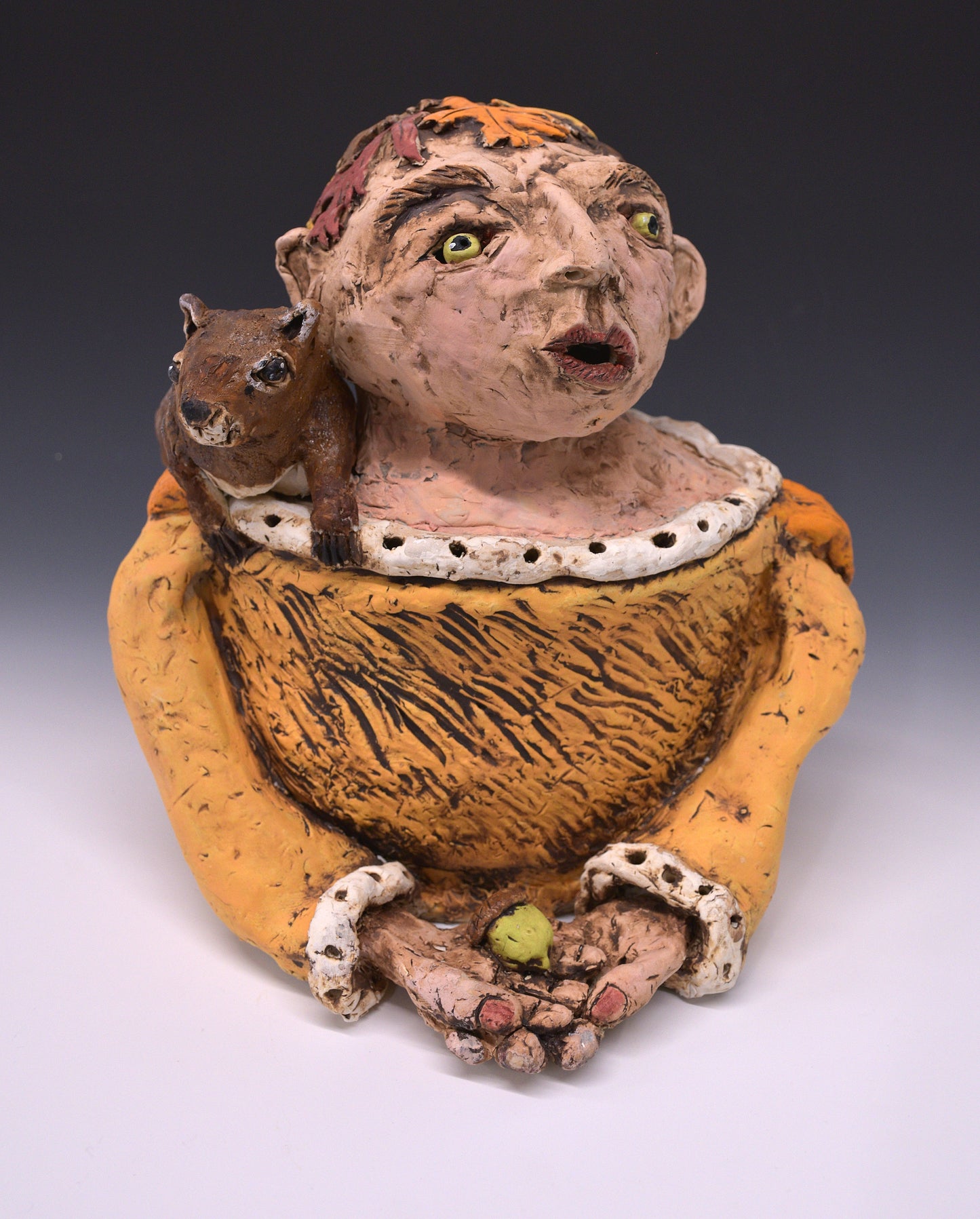 Jane Marshall - Fall Lady with a Squirrel