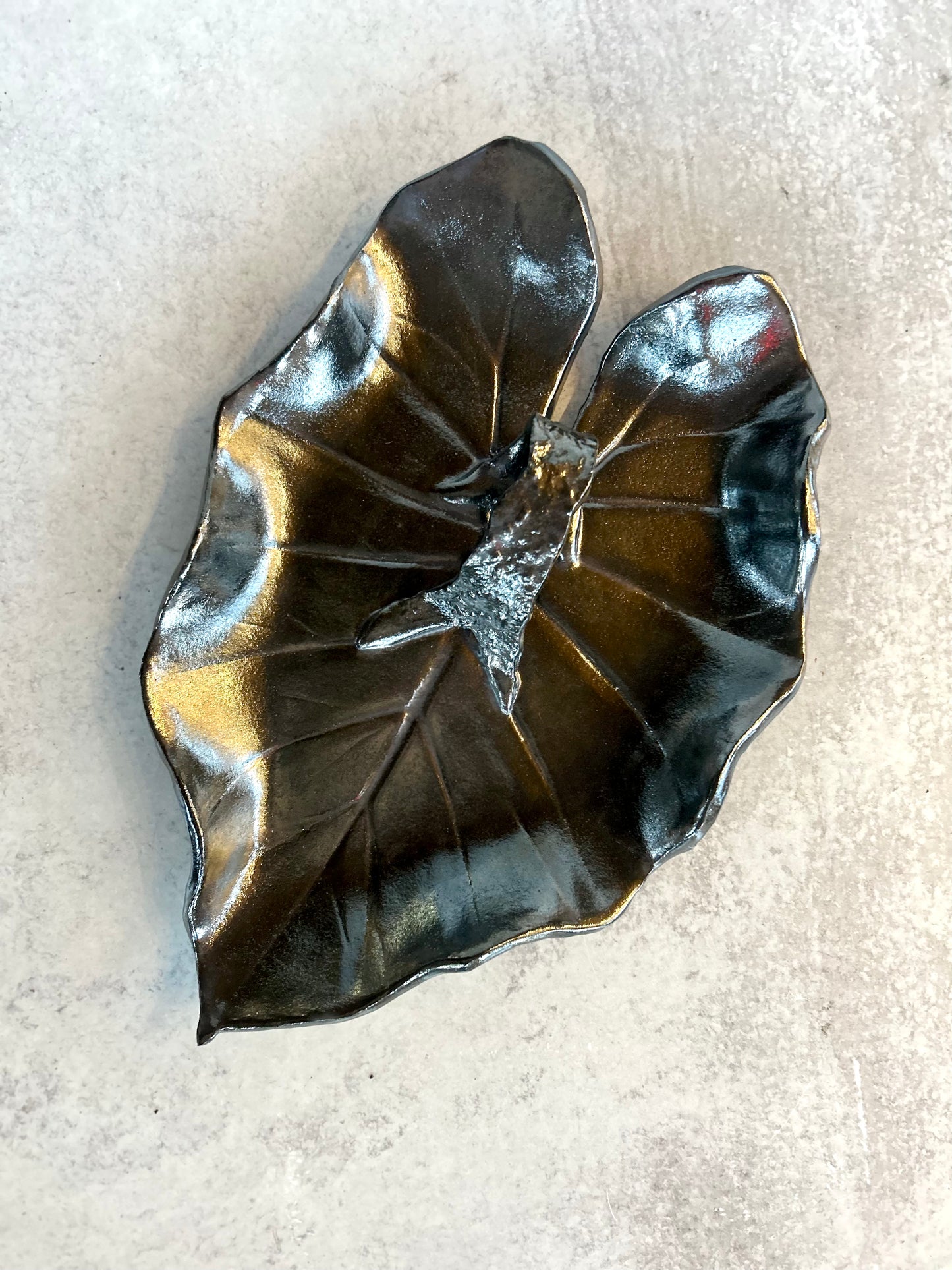 Susan Youngblood - Metallic Leaf Plate with handle