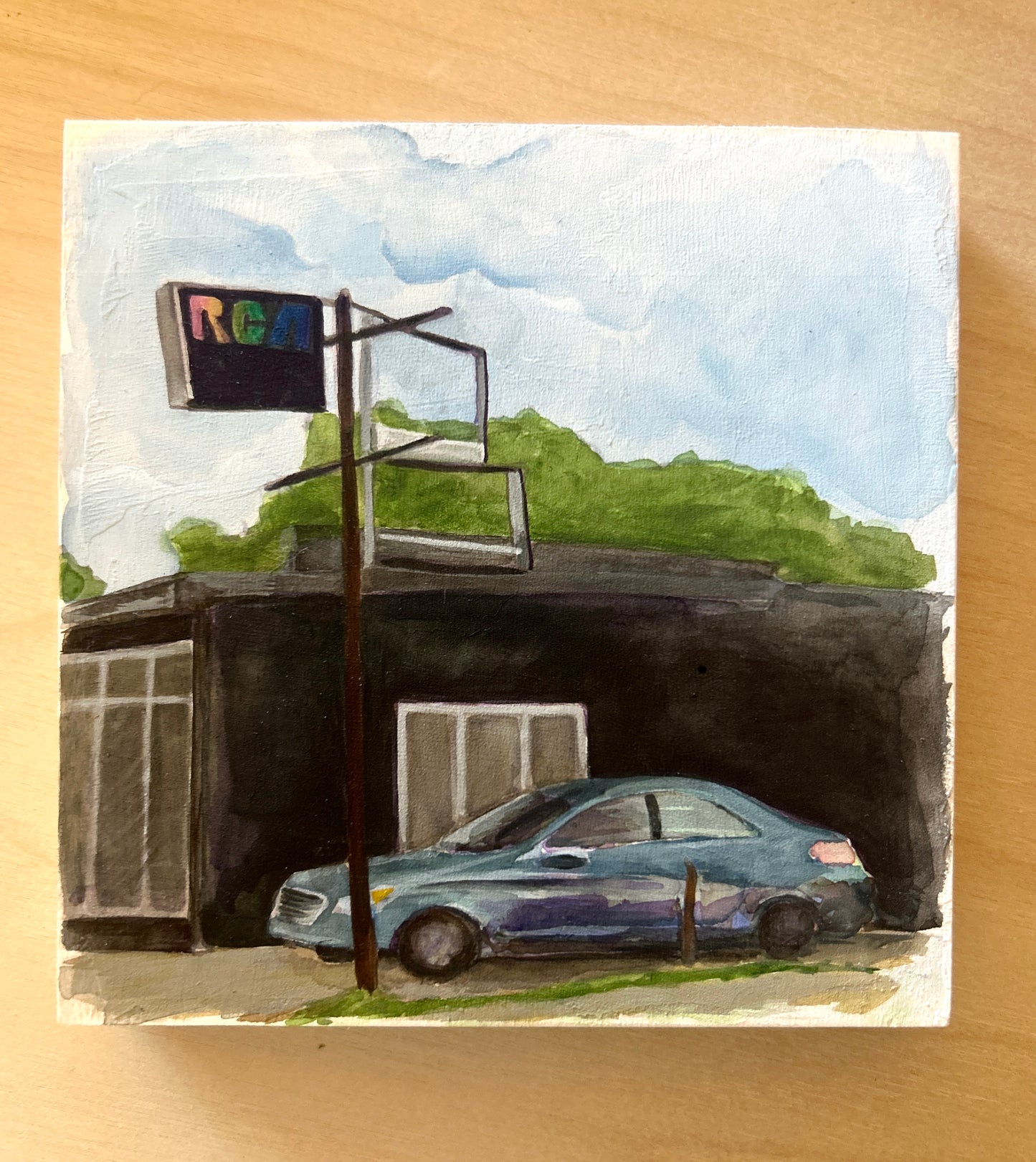Sara Dismukes - 4x4 Original on Wood Panel