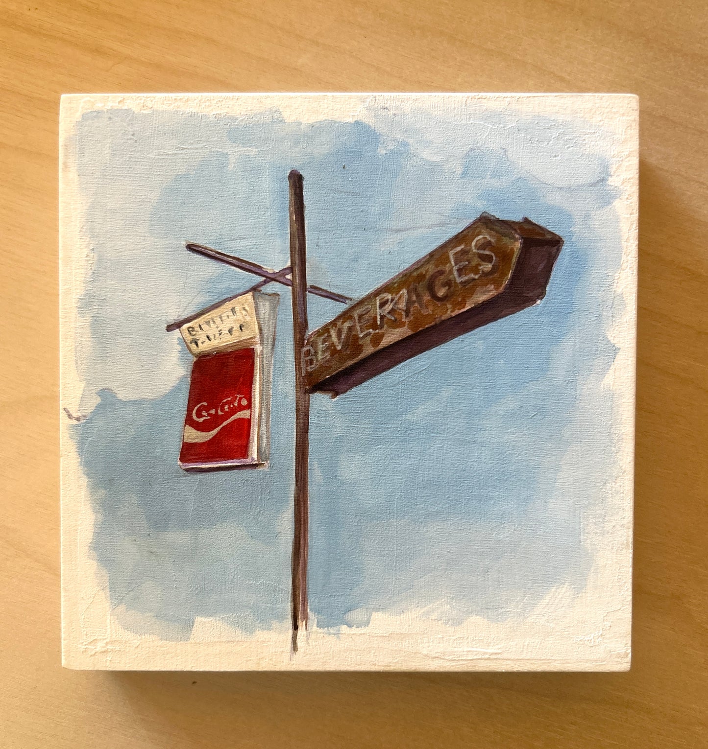 Sara Dismukes - 4x4 Original on Wood Panel