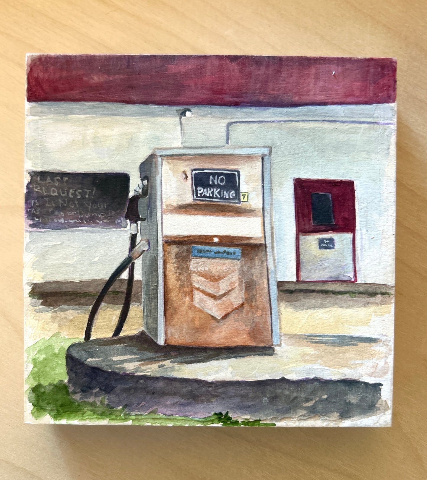 Sara Dismukes - 4x4 Original on Wood Panel