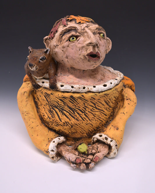 Jane Marshall - Fall Lady with a Squirrel