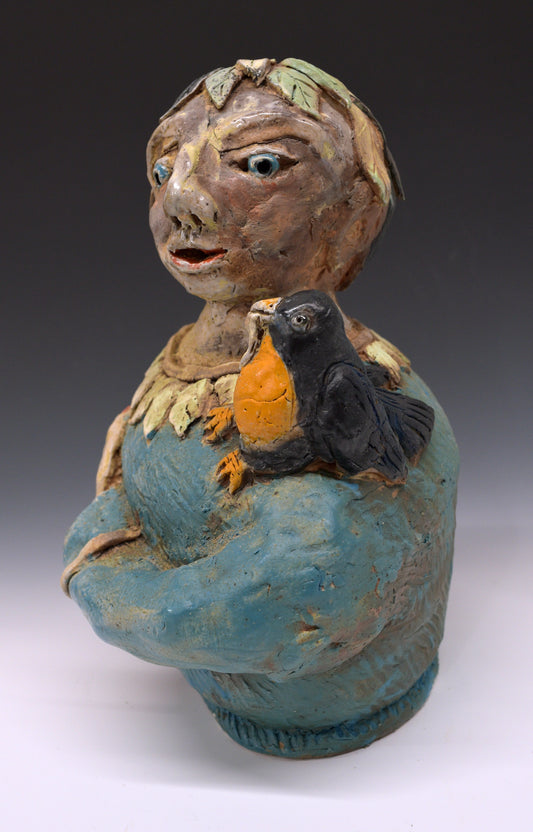 Jane Marshall - Fall Lady with a Bird