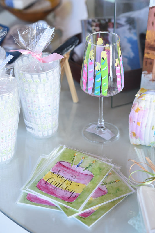 Sarah Wagoner Happy Birthday Glass