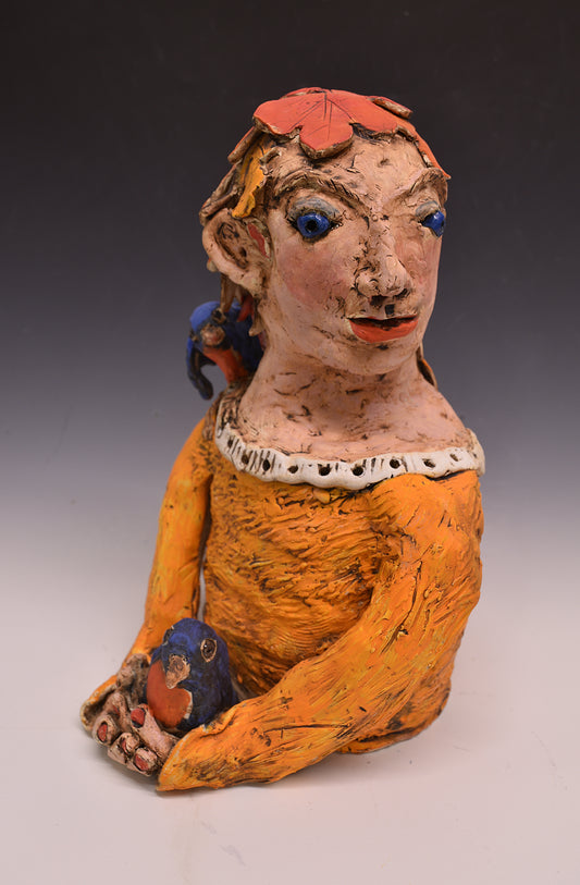 Jane Marshall - Blue birds on a lady