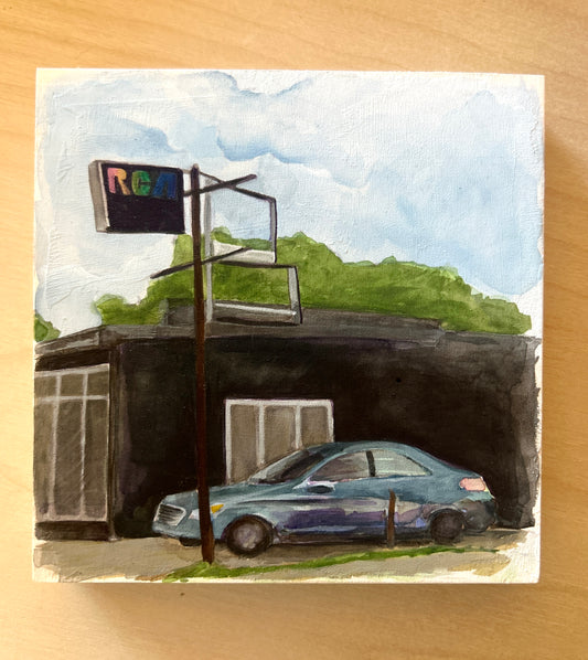 Sara Dismukes - 4x4 Original on Wood Panel