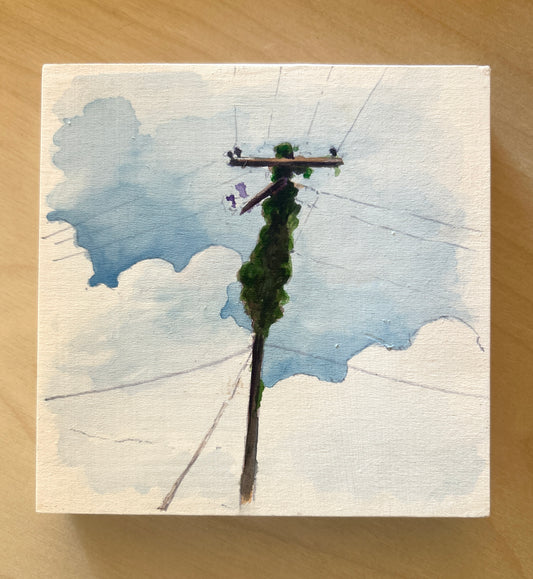 Sara Dismukes - 4x4 Original on Wood Panel