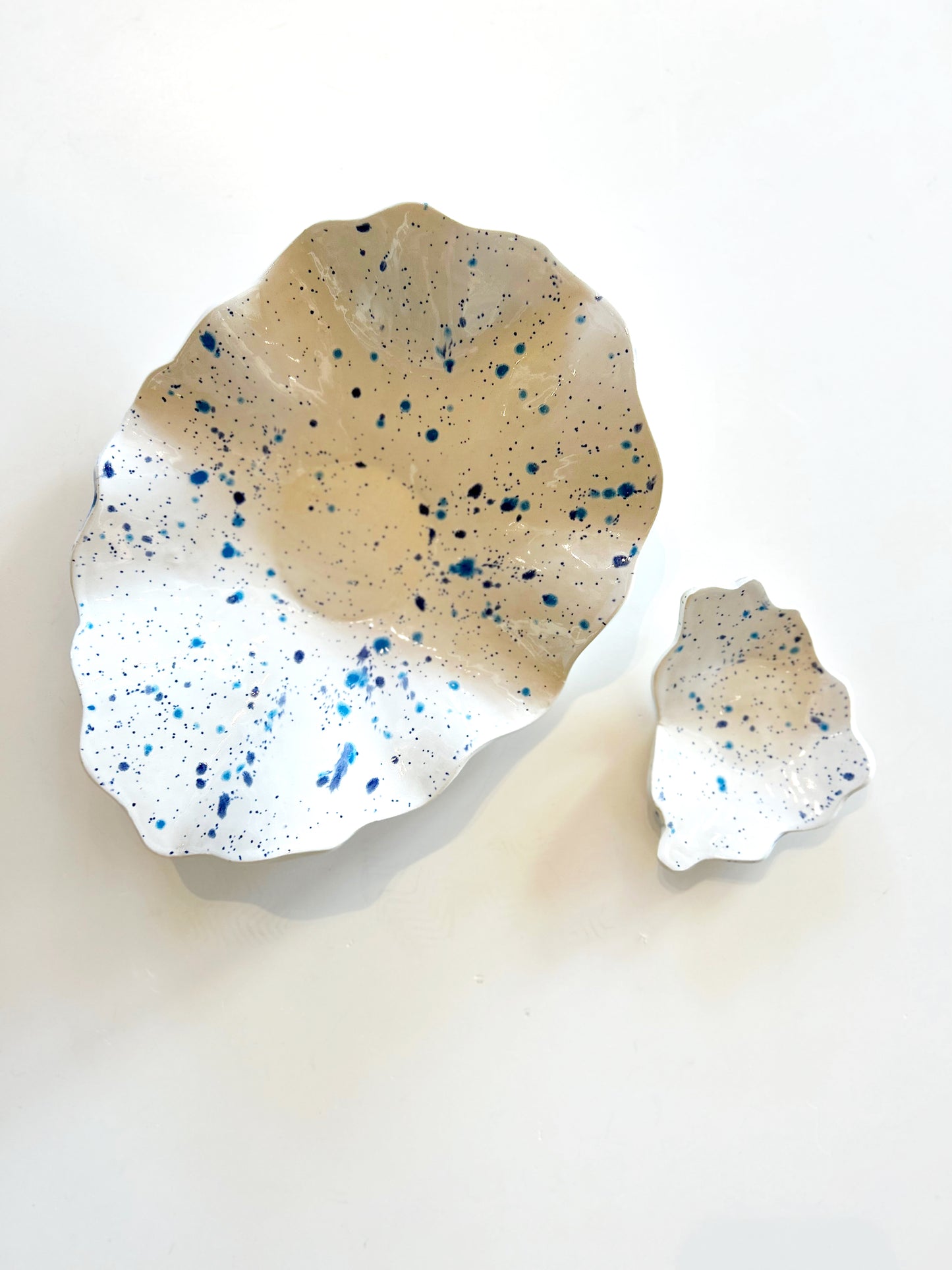 Emily Adkins blue speckled dish
